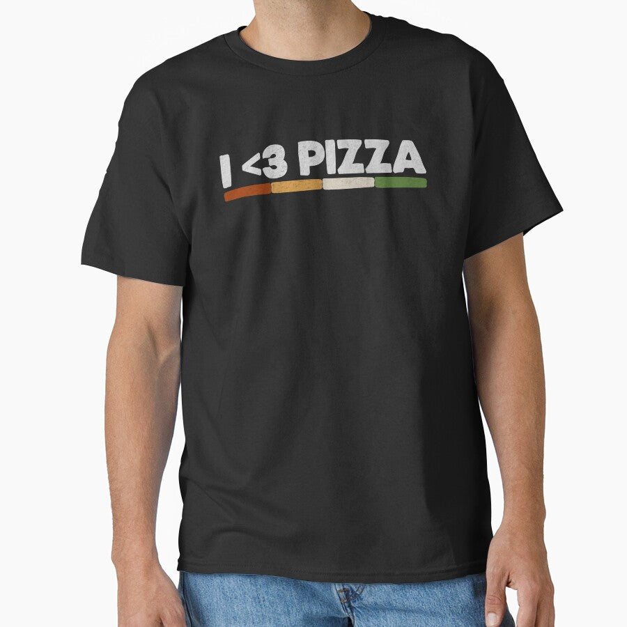 I <3 Pizza, Retro Pizza Lover Graphic Tee - Pizza Is Love Classic T-Shirt