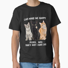 cats make me happy, i love Cat Classic T-Shirt