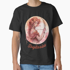 Colorful beautiful Sagittaurius zodiac- Horescope/SunSign Theme on grey back ground Classic T-Shirt