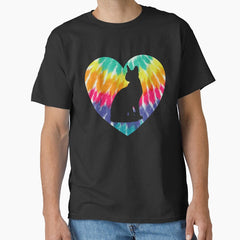 Abyssinian Heart With Tie dye Print Abyssinian Cat Mom Dad Classic T-Shirt