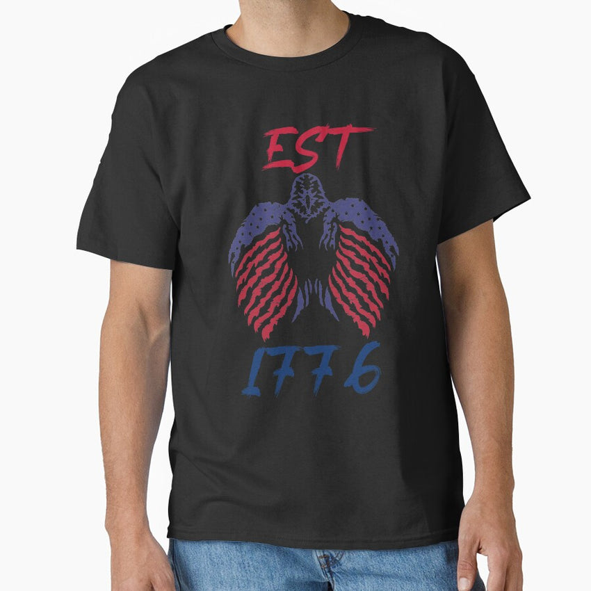 American patriot flag est 1776 eagle Classic T-Shirt