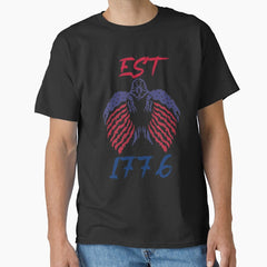 American patriot flag est 1776 eagle Classic T-Shirt