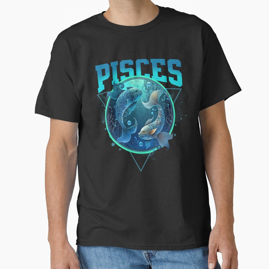 Blue Pisces Zodiac Classic T-Shirt