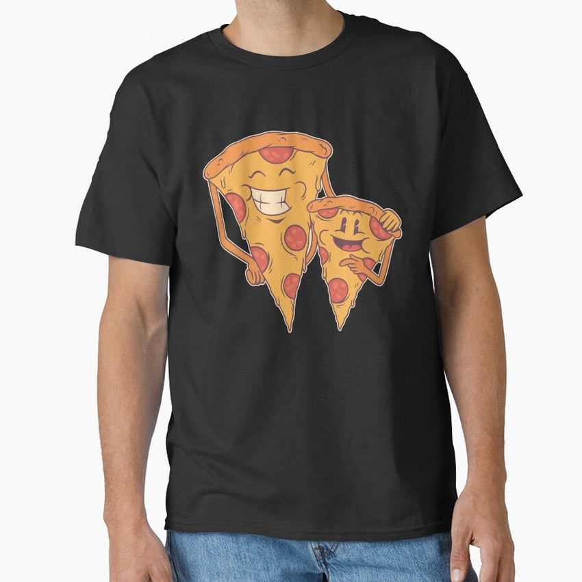 Pizza family eating fast food Classic T-Shirt