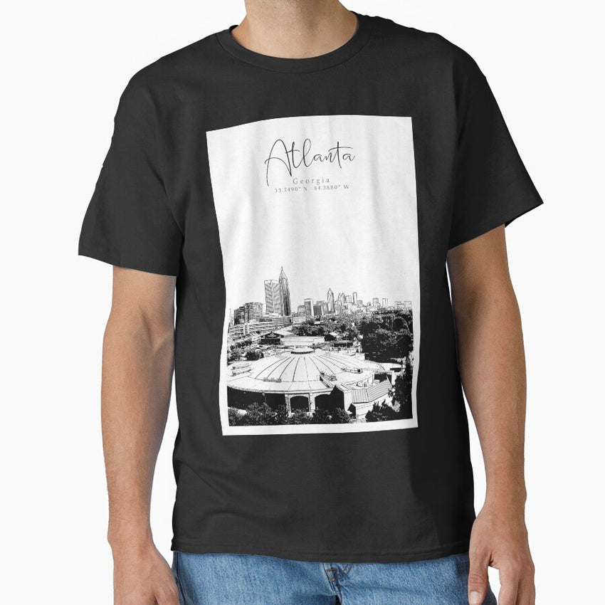 Atlanta Georgia United States Bnw Cityscape Classic T Shirt