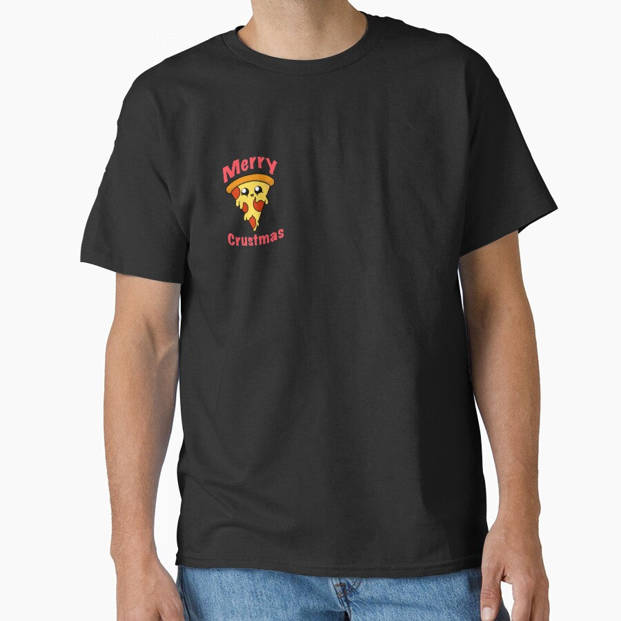 Merry Crustmas | Cute Pizza Cartoon Classic T-Shirt