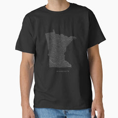 Minnesota Map Latest Topography Rock style Classic T-Shirt