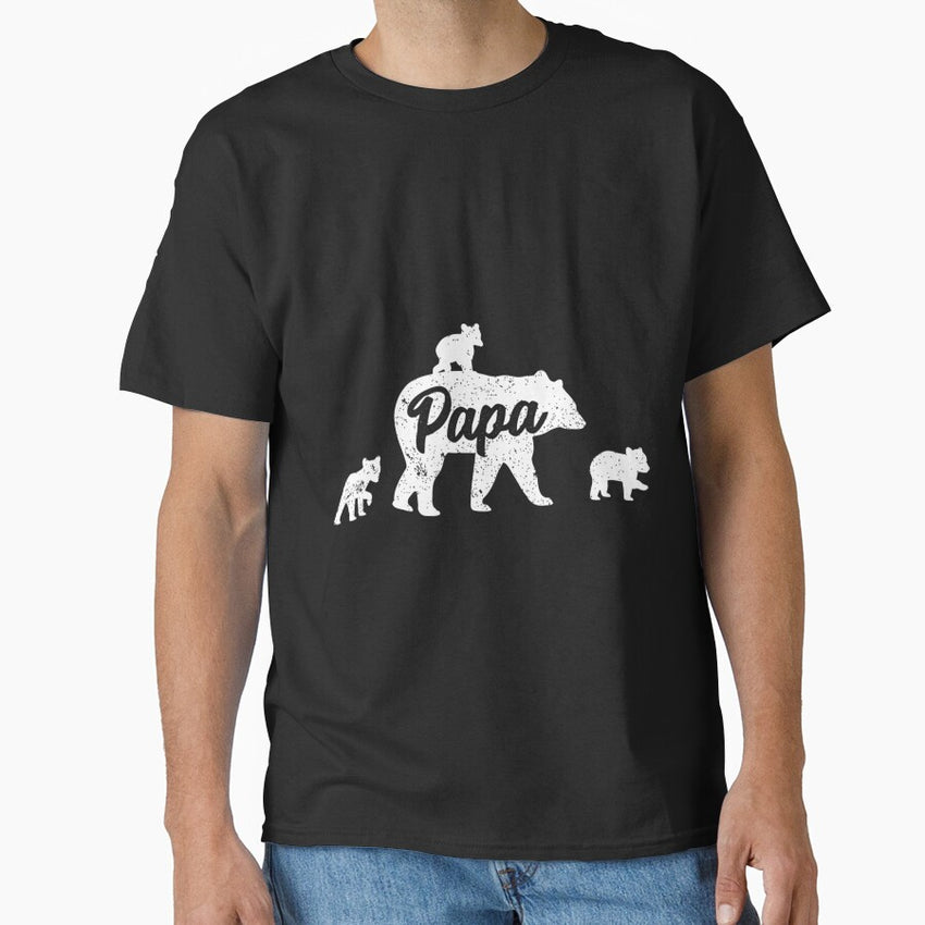 Vintage Papa Bear 3 Cubs Fathers Day Classic T-Shirt