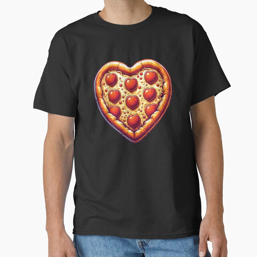 Funny Pizza Heart Shape, Love Classic T-Shirt