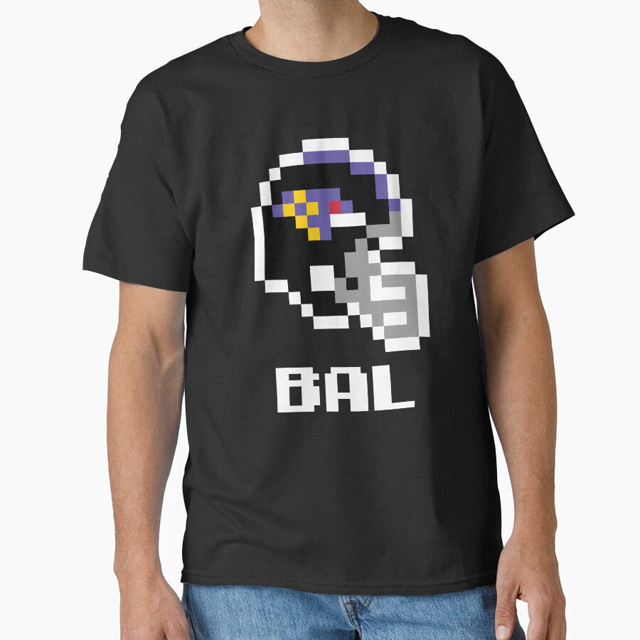 Baltimore Ravens (Tecmo Super Bowl Football Helmet) Classic T-Shirt