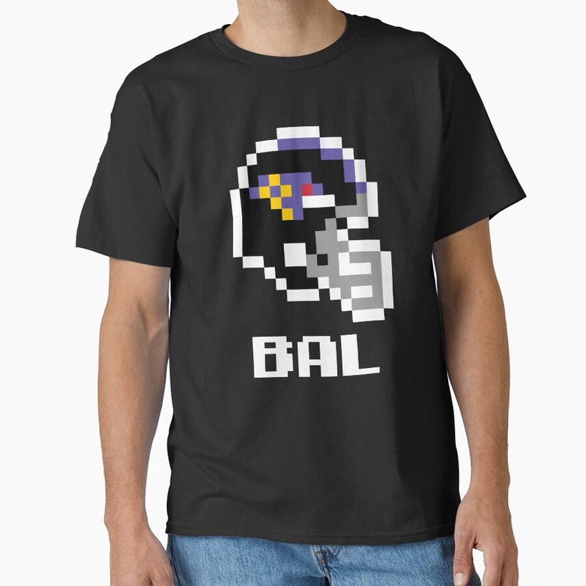 Baltimore Ravens (Tecmo Super Bowl Football Helmet) Classic T-Shirt