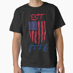 American patriot flag est 1776 heart Classic T-Shirt