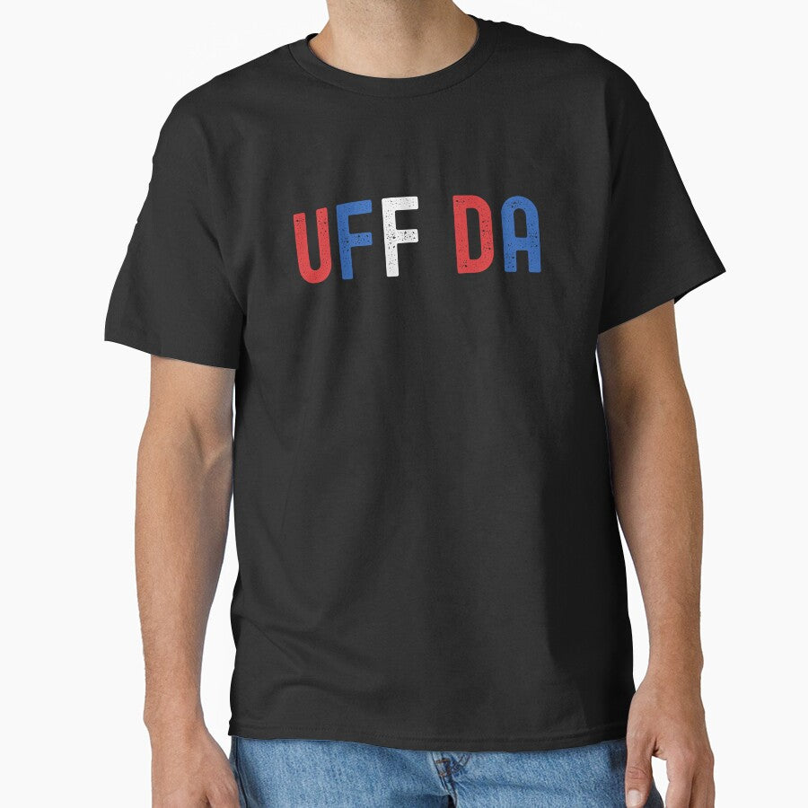 Uff Da. Funny Minnesota saying Midwestern Norwegian flag Classic T-Shirt