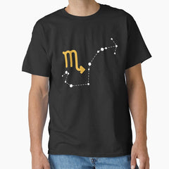 Scorpio Zodiac Sign with Constellation (White) Classic T-Shirt