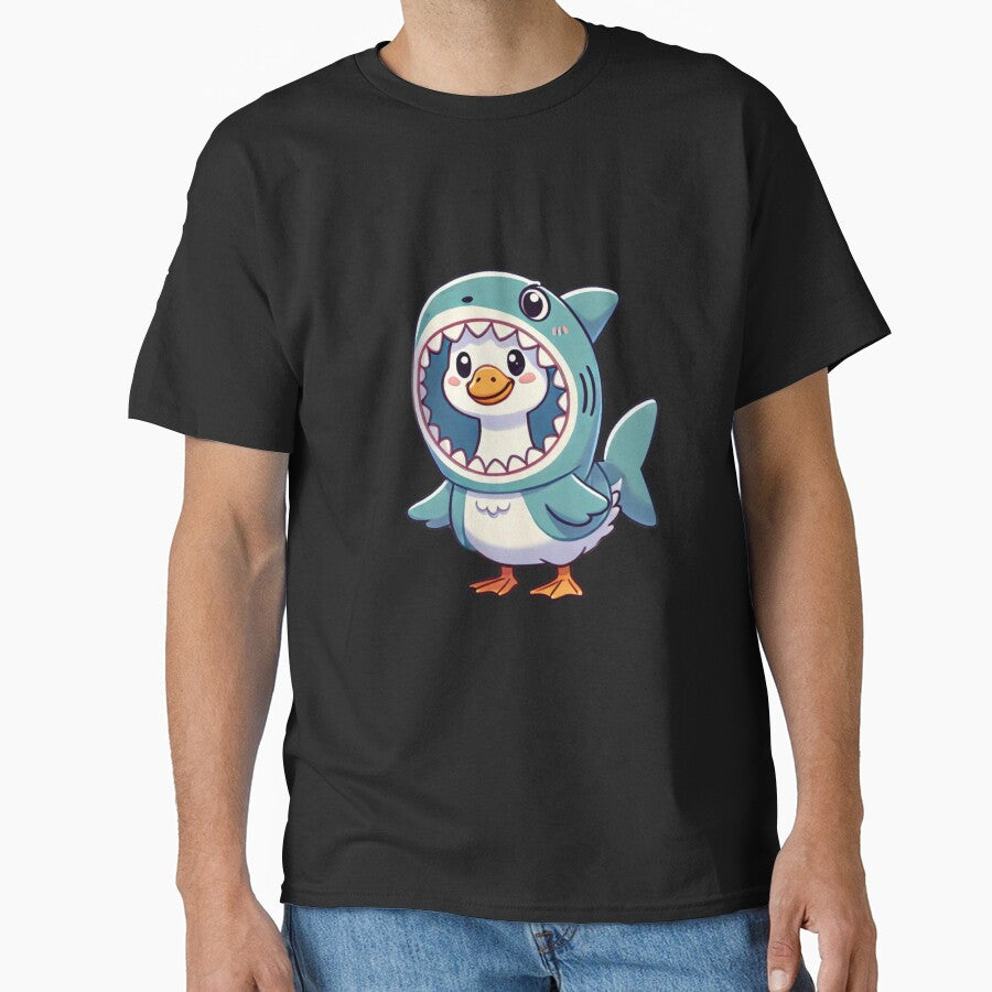 Cartoon Goose In Shark Costume Classic T Shirt