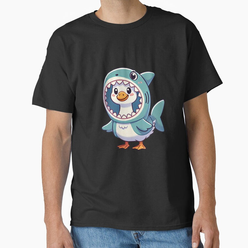 Cartoon Goose In Shark Costume Classic T Shirt