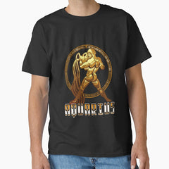 Aquarius Gold Metal Zodiac Sign Classic T-Shirt