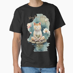 Stay Paw-sitive Yoga Cat 14 Classic T-Shirt