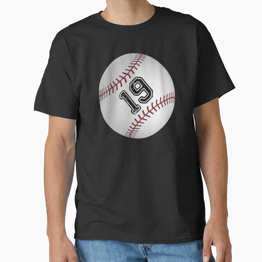 Baseball ball number 19, nineteen Classic T-Shirt