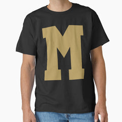 Alphabet, Gold M, Sports letter M Classic T-Shirt