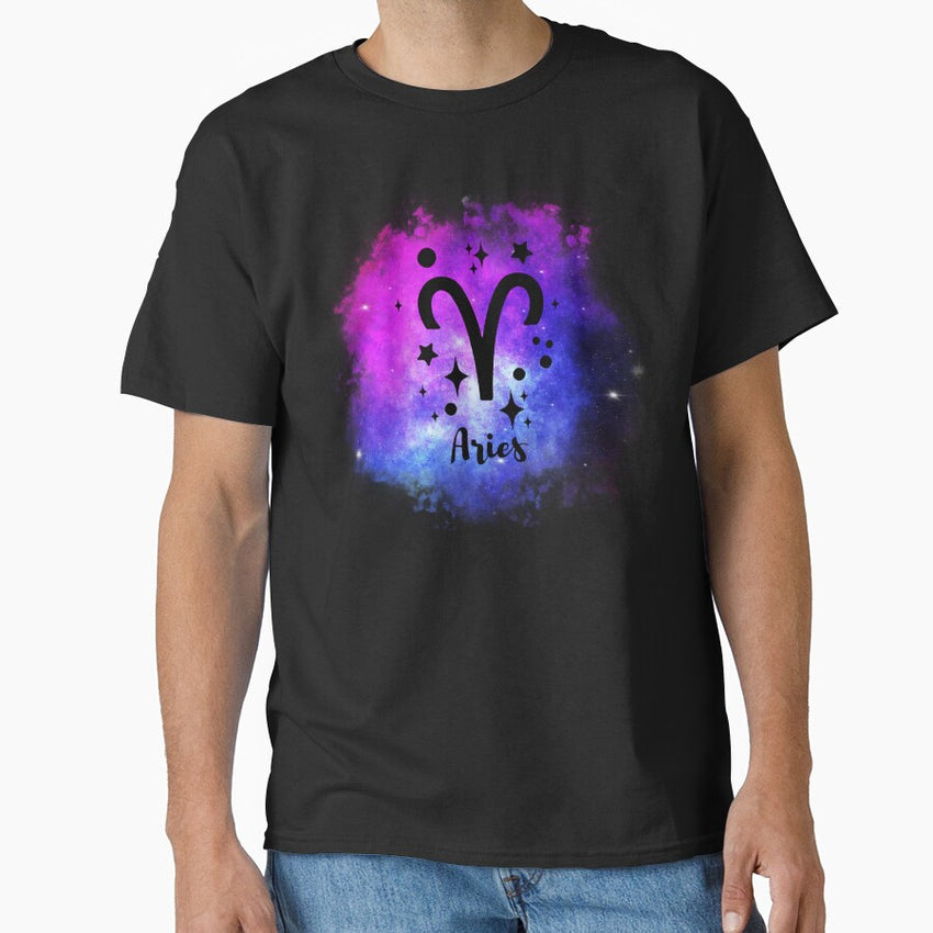 Aries Zodiac Sign Galaxy Watercolor Classic T-Shirt