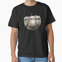 Amazing Toronto Baseball Ball With Toronto Skyline Classic T-Shirt