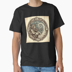 Aquarius Vintage Retro Zodiac Art Classic T Shirt