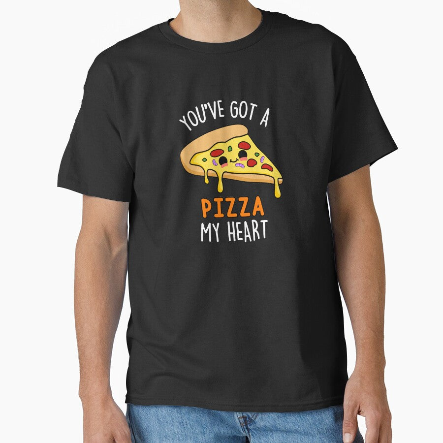 Youve Got A Pizza My Heart Funny Food Puns (Dark BG) Classic T-Shirt