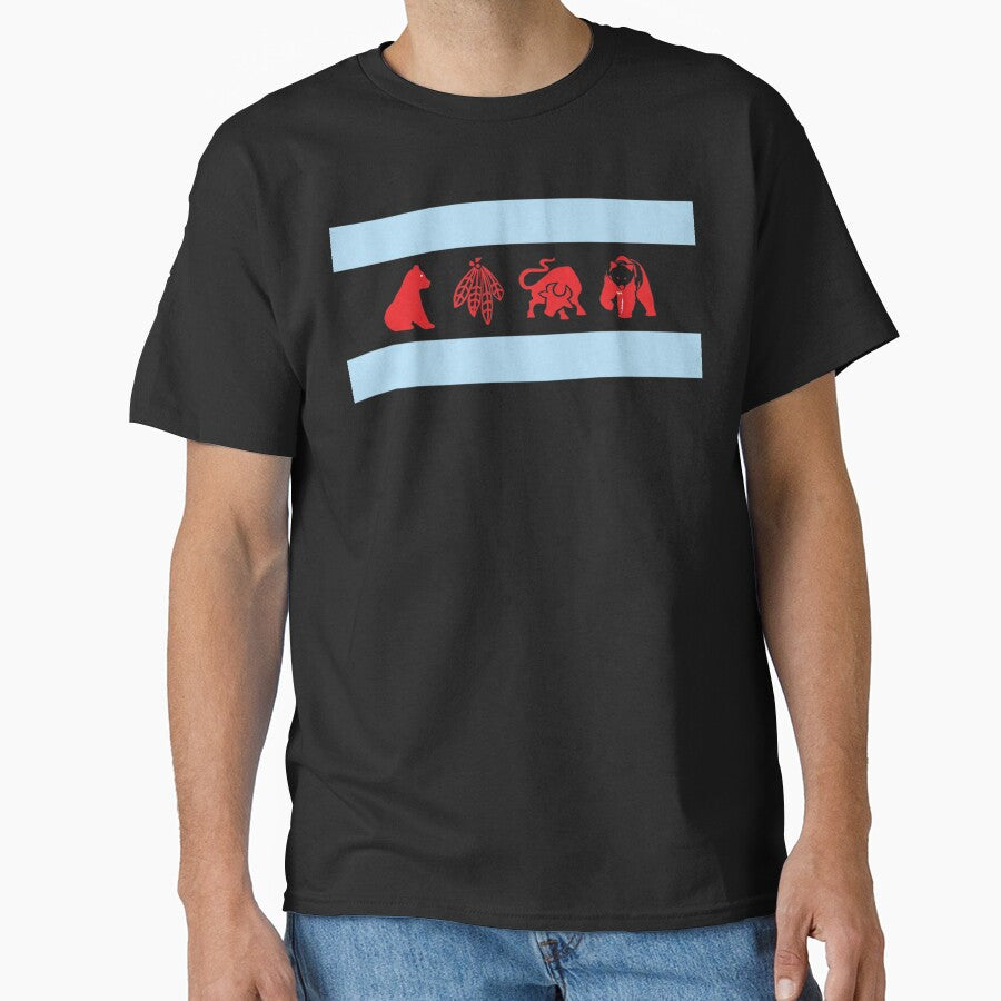 Chicago Flag with Teams Classic T-Shirt