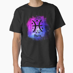 Pisces Zodiac Sign Galaxy Watercolor Classic T-Shirt