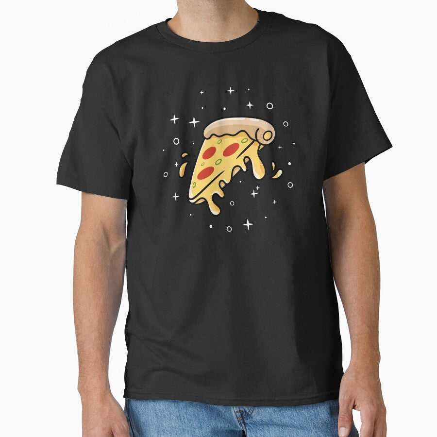 pizza slice with sparkling stars Classic T-Shirt