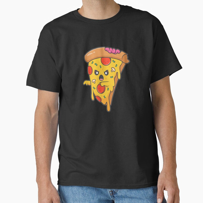 funny halloween pizza monster zombie Classic T-Shirt