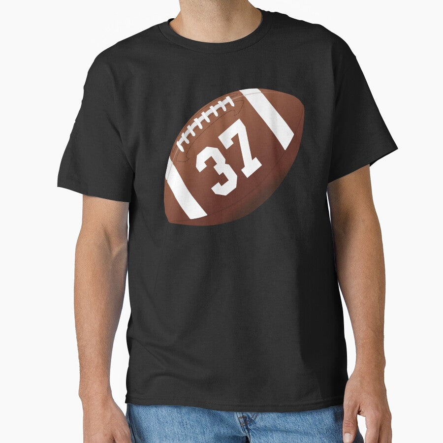 American football ball number 37, thirty seven Classic T-Shirt