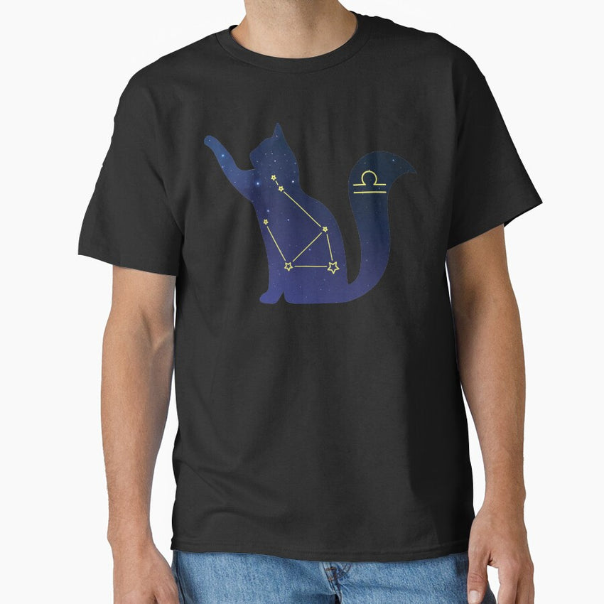 Cat Libra Zodiac Constellation, Sign, Astrology, Stars and Ascendant sign Classic T-Shirt