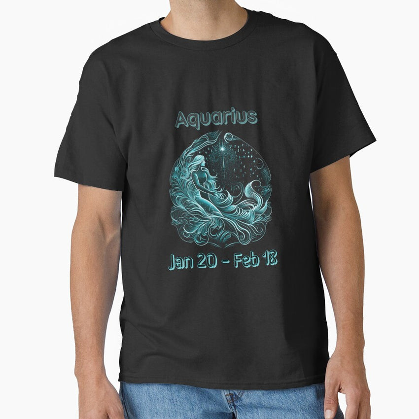 Zodiac, Aquarius, Zodiac Sign, Aquarius Sign Classic T-Shirt