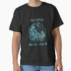 Zodiac, Aquarius, Zodiac Sign, Aquarius Sign Classic T-Shirt