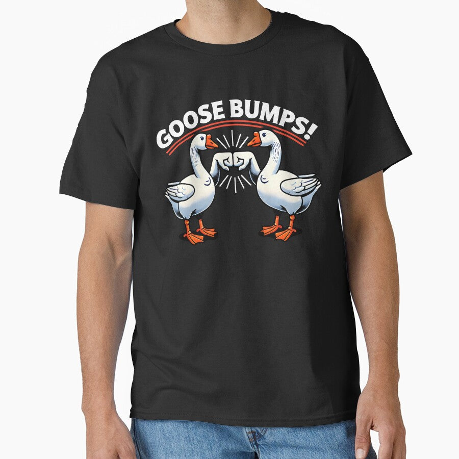 Funny Goose Bumps Pun Cartoon Goose Fist Bump Design Classic T Shirt