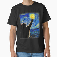 Starry Night Cat, Van Gogh Cat, Cat Lover, Cat Mom, Cat Dad Classic T-Shirt