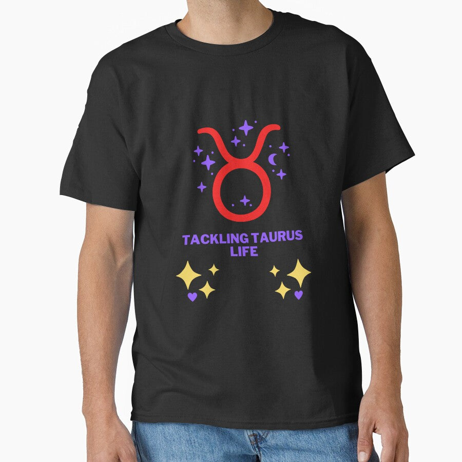 Tackling Taurus Life - Red And Purple Classic T-Shirt