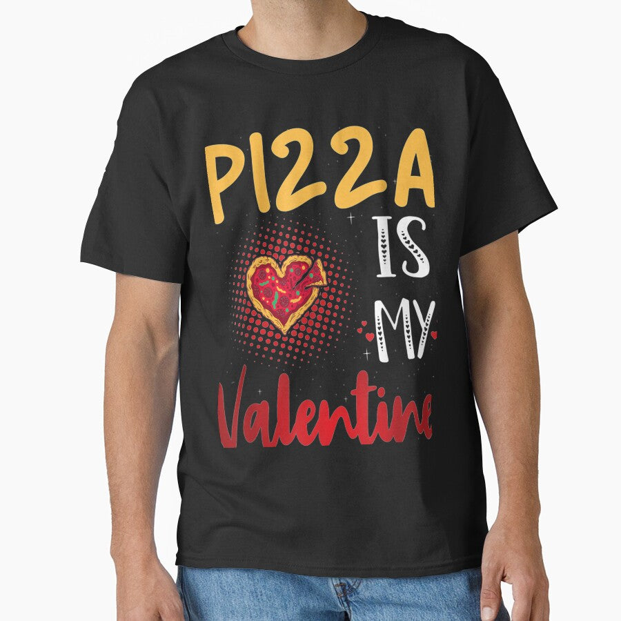 Pizza Heart Valentines Day Gifts Men Women Pepperoni Classic T-Shirt