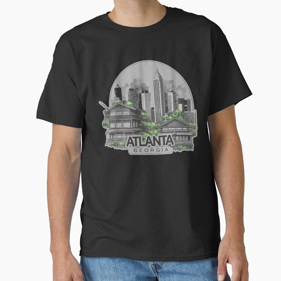 Atlanta Georgia Skyline and Architecture Art - Urban City Design Classic T-Shirt