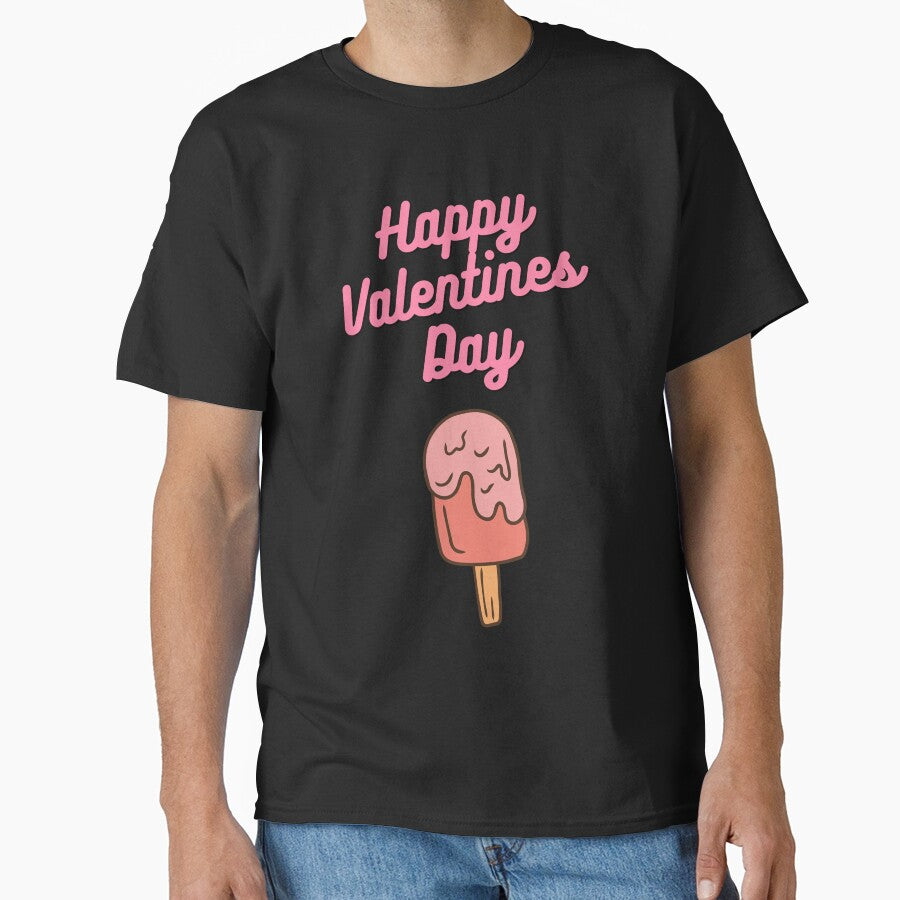 Pretty Pink Happy Valentines Day Design Classic T Shirt