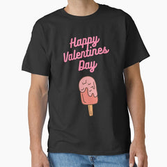 Pretty Pink Happy Valentines Day Design Classic T Shirt