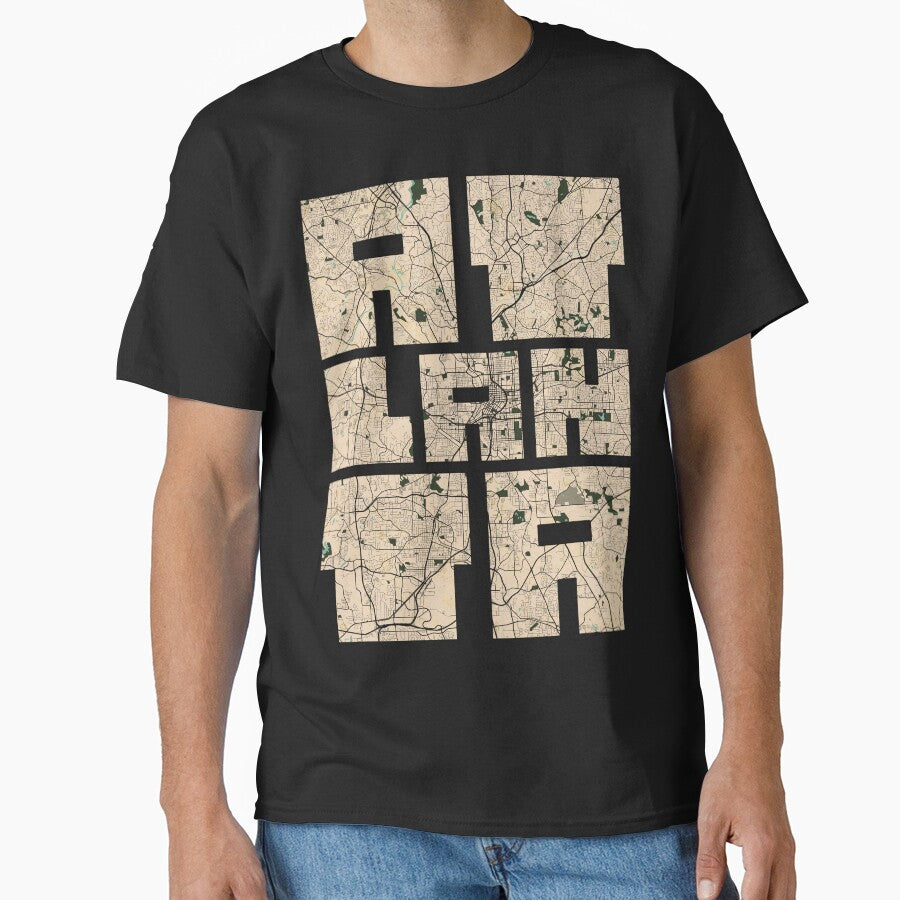 Atlanta City Map of Georgia, USA - Vintage Classic T-Shirt