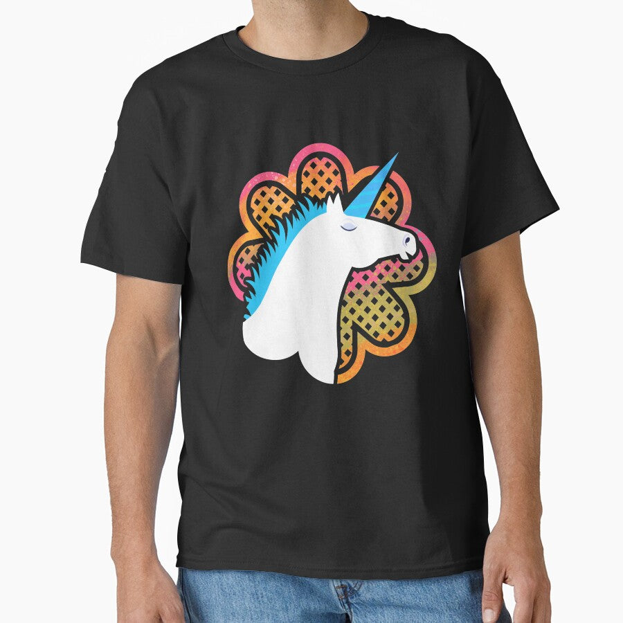 Vintage retro unicorn colorful Classic T-Shirt