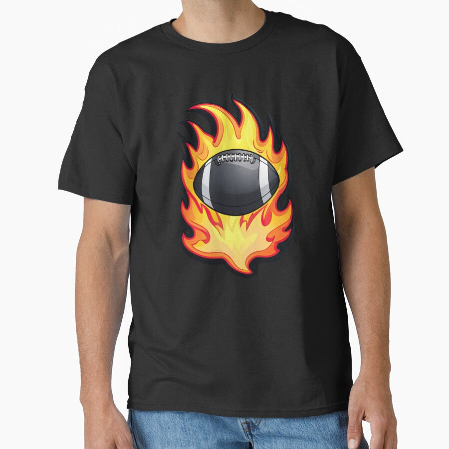 American Football, fire with football Classic T-Shirt