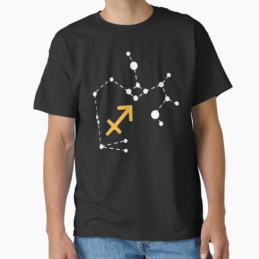 Sagittarius Sign with Constellation (White) Classic T-Shirt