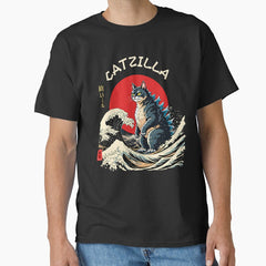 Funny Catzilla Cat Japanese Art Classic T-Shirt
