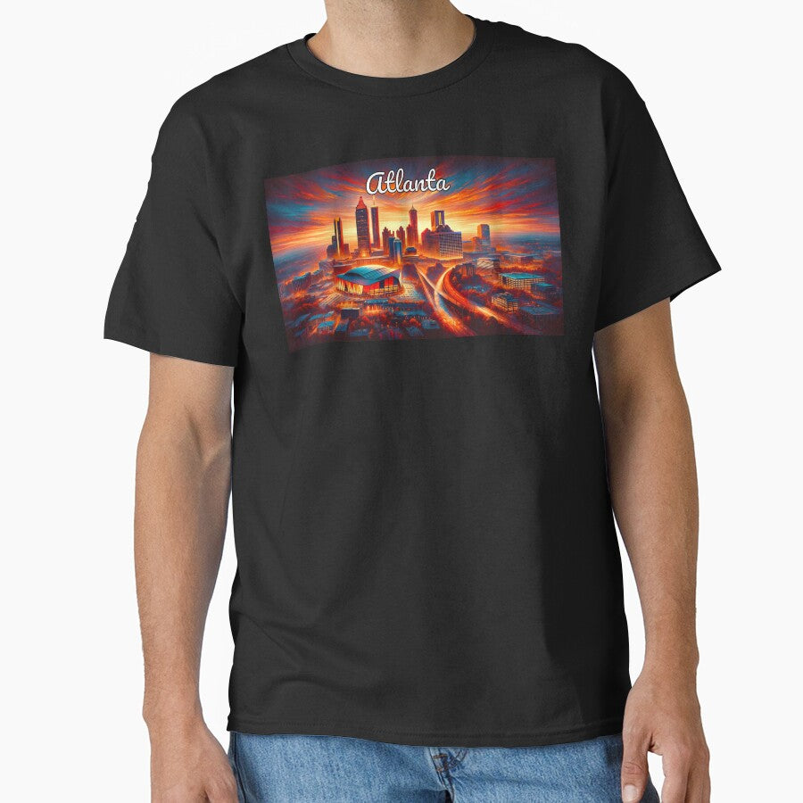 Atlanta Sunset Skyline Cityscape Splendor Classic T Shirt
