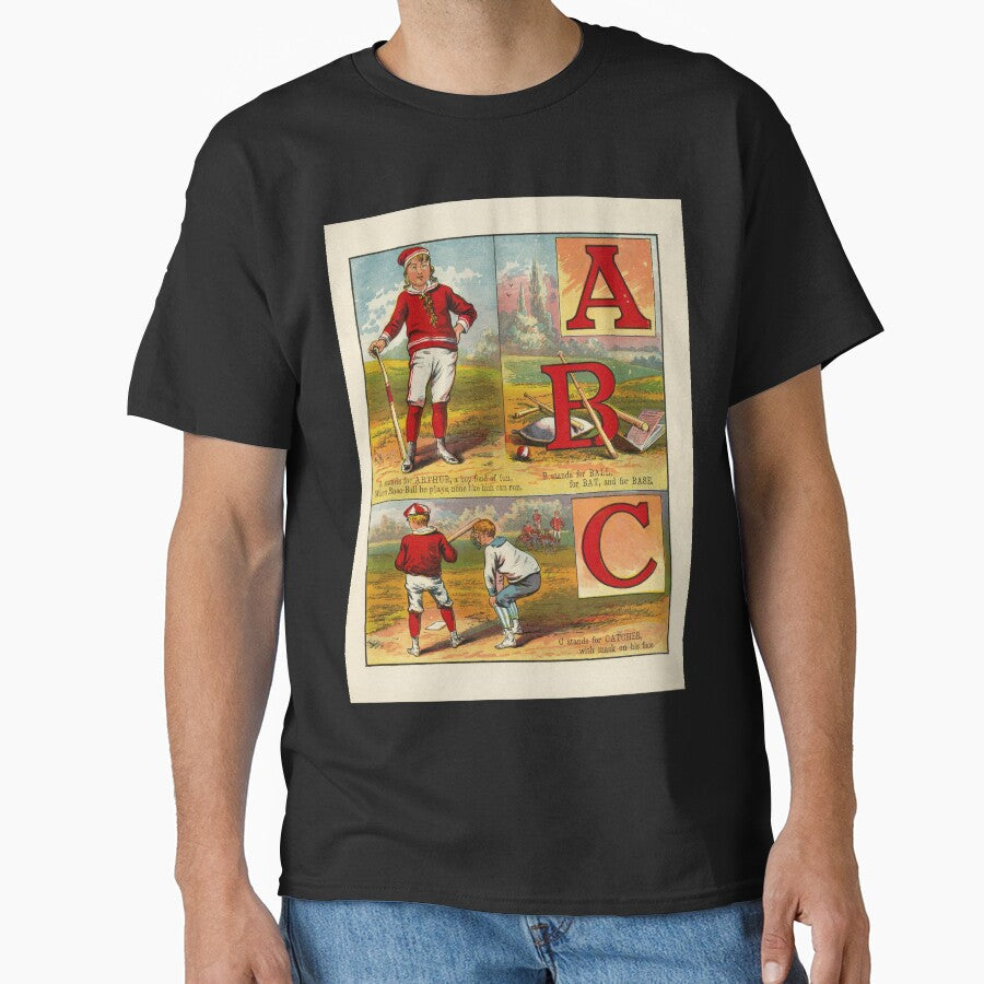 Baseball ABC 1885 - vintage book illustration series no. 4 - digitally edited Classic T-Shirt